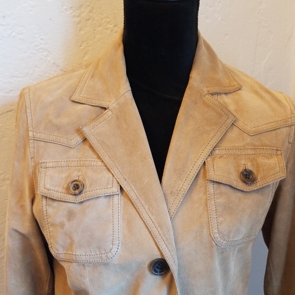Eddie Bauer Sz S Suede Blazer GUC - Picture 2 of 6